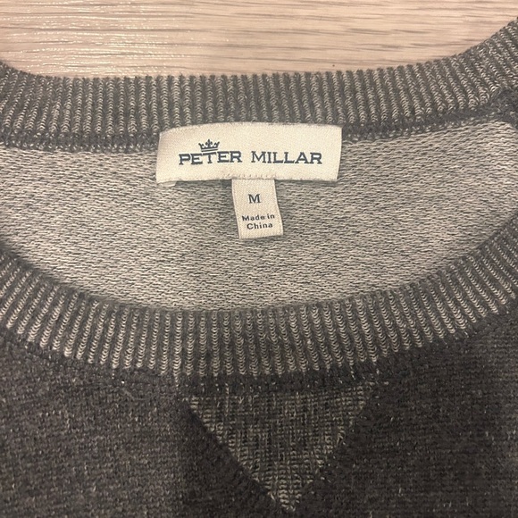 Peter Millar Mens Cotton Wool Blend Hartford Crewneck Sweater Gray Sz M - Picture 3 of 6